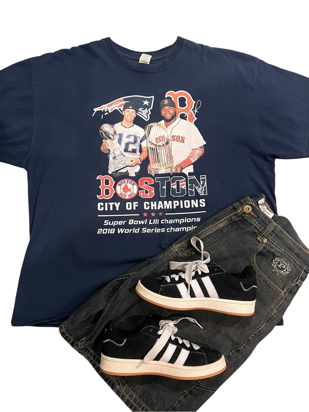 Boston City of Champions Navy Graphic Tee